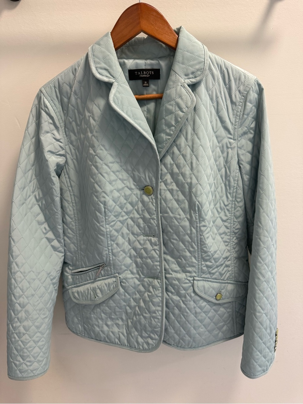 Talbots Light Blue Quilted Jacket for Women